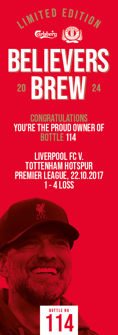 Bottle No.114: Liverpool FC v. Tottenham Hotspur, Premier League, 22.10.2017, 1 - 4 Loss - Bild 3 aus 3