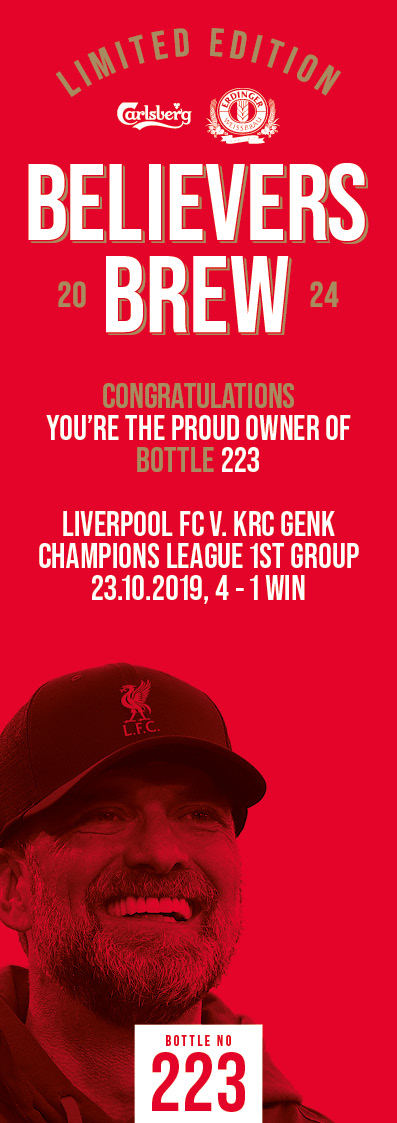 Bottle No.223: Liverpool FC v. KRC Genk, Champions League 1st Group Ph., 23.10.2019, 4 - 1 Win - Bild 3 aus 3