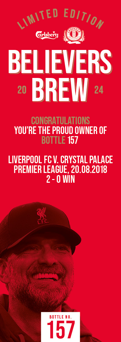 Bottle No.157: Liverpool FC v. Crystal Palace, Premier League, 20.08.2018, 2 - 0 Win - Image 3 of 3