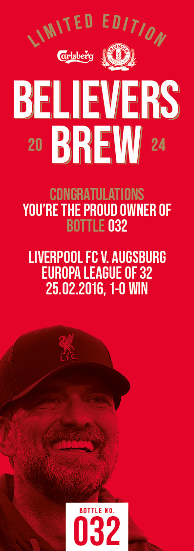 Bottle No.32: Liverpool FC v. Augsburg, Europa League of 32, 25.02.2016, 1-0 Win - Bild 3 aus 3