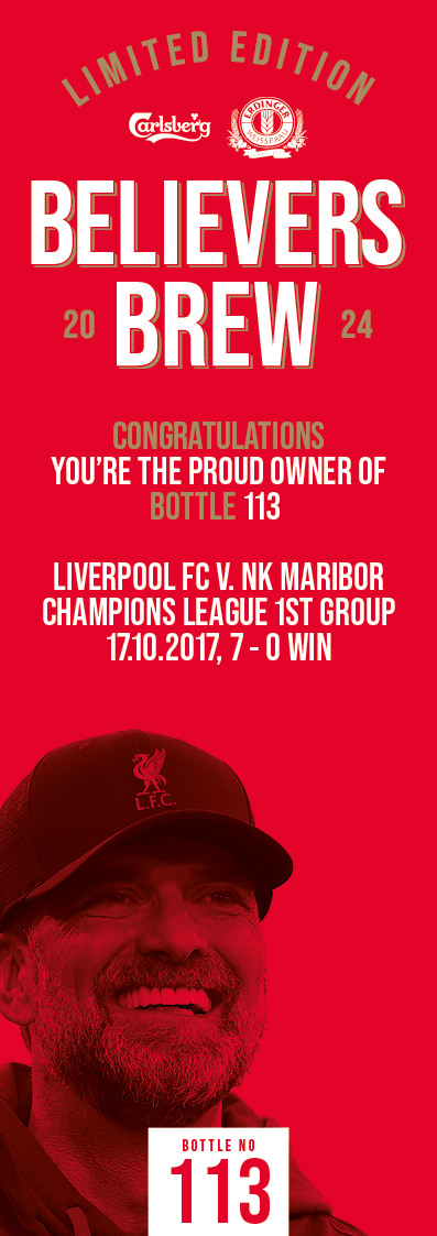 Bottle No.113: Liverpool FC v. NK Maribor, Champions League 1st Group Ph., 17.10.2017, 7 - 0 Win - Image 3 of 3