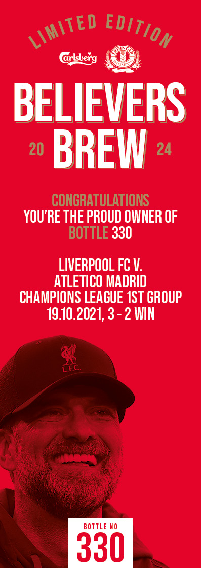 Bottle No.330: Liverpool FC v. Atletico Madrid, Champions League 1st Group Ph., 19.10.2021, 3 - 2 Wi - Image 3 of 3