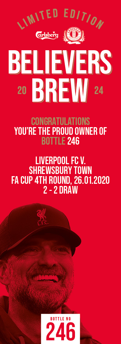 Bottle No.246: Liverpool FC v. Shrewsbury Town, FA Cup 4th round, 26.01.2020, 2 - 2 Draw - Bild 3 aus 3
