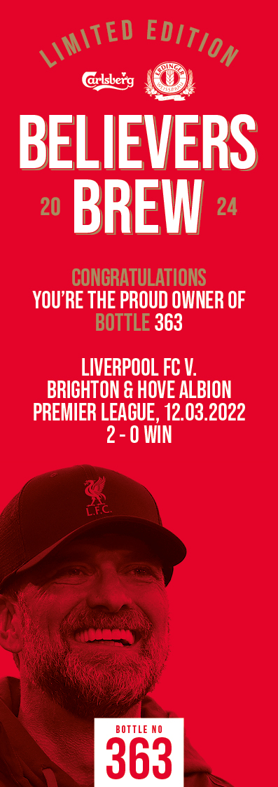 Bottle No.363: Liverpool FC v. Brighton & Hove Albion, Premier League, 12.03.2022, 2 - 0 Win - Image 3 of 3