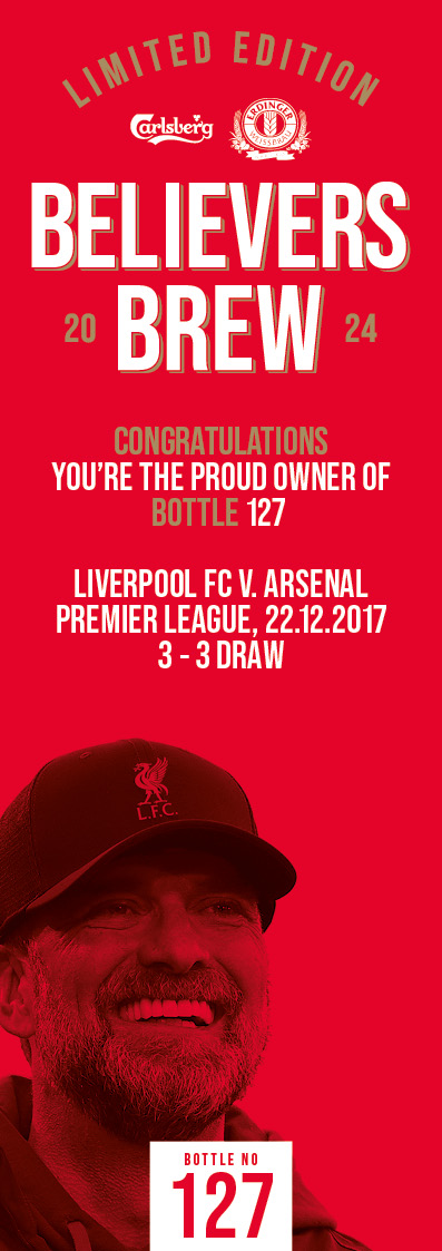 Bottle No.127: Liverpool FC v. Arsenal, Premier League, 22.12.2017, 3 - 3 Draw - Image 3 of 3