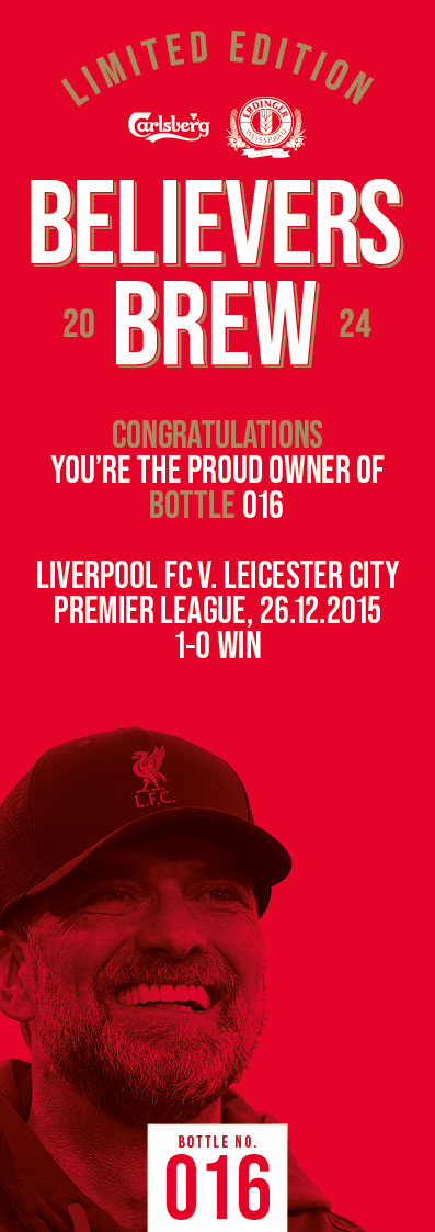 Bottle No.16: Liverpool FC v. Leicester City, Premier League, 26.12.2015, 1-0 Win - Image 3 of 3