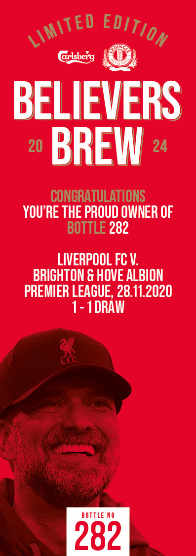 Bottle No.282: Liverpool FC v. Brighton & Hove Albion, Premier League, 28.11.2020, 1 - 1 Draw - Bild 3 aus 3
