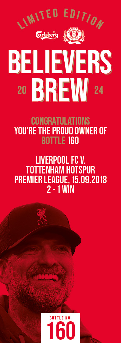 Bottle No.160: Liverpool FC v. Tottenham Hotspur, Premier League, 15.09.2018, 2 - 1 Win - Bild 3 aus 3