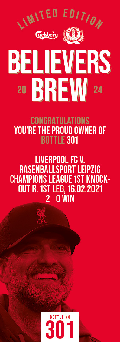 Bottle No.301: Liverpool FC v. RasenBallsport Leipzig, Champions League 1st knockout r. 1st leg, 16. - Bild 3 aus 3