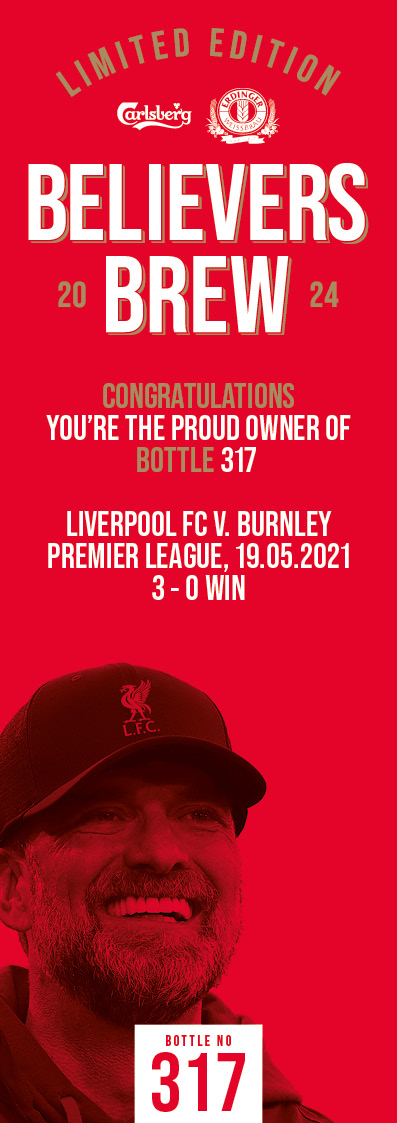 Bottle No.317: Liverpool FC v. Burnley, Premier League, 19.05.2021, 3 - 0 Win - Image 3 of 3