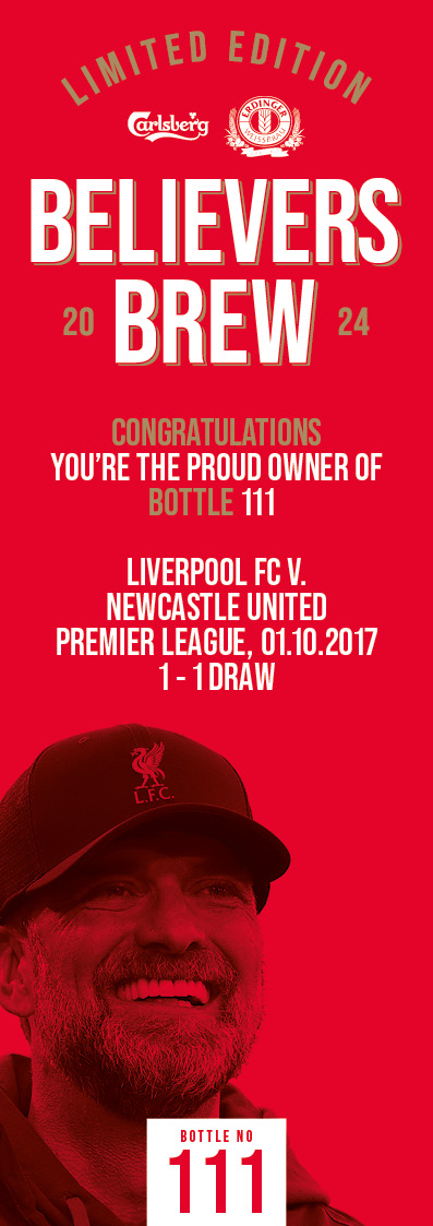 Bottle No.111: Liverpool FC v. Newcastle United, Premier League, 01.10.2017, 1 - 1 Draw - Bild 3 aus 3