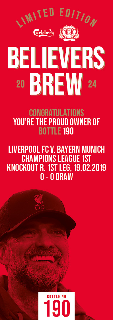 Bottle No.190: Liverpool FC v. Bayern Munich, Champions League 1st knockout r. 1st leg, 19.02.2019, - Image 3 of 3