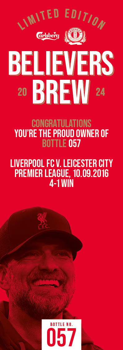 Bottle No.57: Liverpool FC v. Leicester City, Premier League, 10.09.2016, 4-1 Win - Image 3 of 3