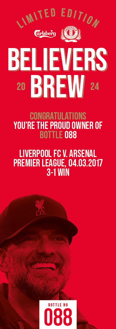 Bottle No.88: Liverpool FC v. Arsenal, Premier League, 04.03.2017, 3-1 Win - Bild 3 aus 3