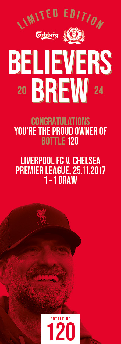 Bottle No.120: Liverpool FC v. Chelsea, Premier League, 25.11.2017, 1 - 1 Draw - Bild 3 aus 3