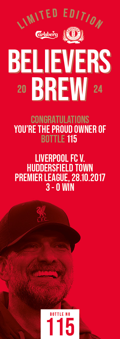 Bottle No.115: Liverpool FC v. Huddersfield Town, Premier League, 28.10.2017, 3 - 0 Win - Image 3 of 3