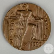 Ernest Johnson Berlin 1936 Olympic Games participation medal, designed by Otto Placzek
