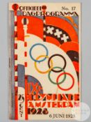 Amsterdam 1928 Olympic Games an Argentina v. Egypt semi-final match programme