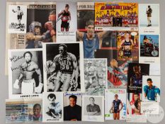 Collection of fourteen boxing autographs including Muhammad Ali