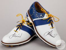 Lee Westwood pair of worn autographed Footjoys Premier Series 2021 Ryder Cup golf shoes