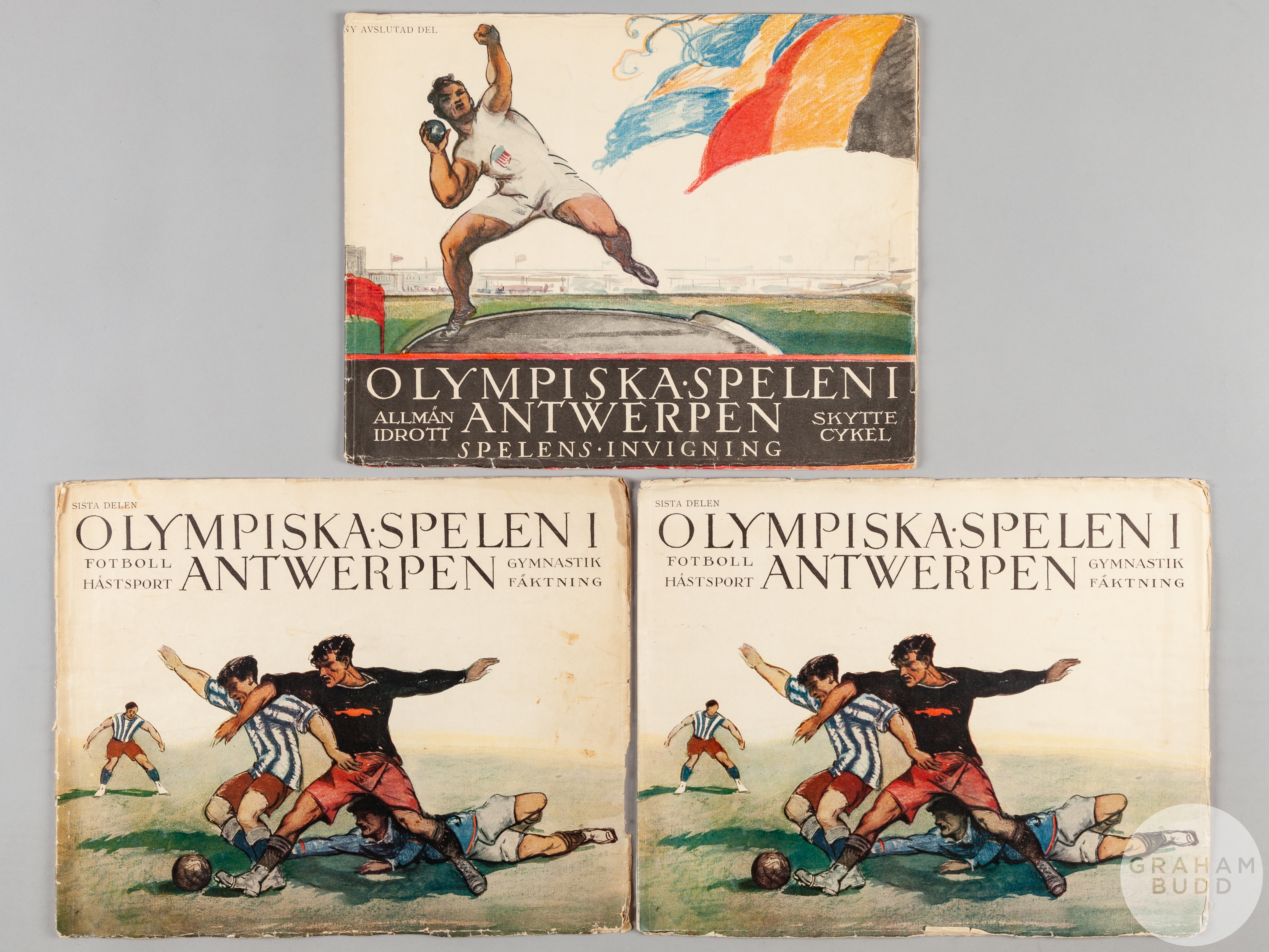 Antwerp 1920 Olympic Games "Olympiska Spelen Antwerpen 1920" three ...