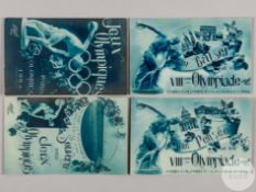 Paris 1924 Olympics four souvenir postcards
