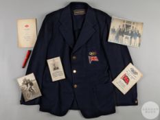 Ernest Johnson a blue Olympic blazer by Jaeger with embroidered Olympic badge