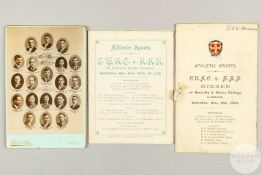 A Cambridge University Athletic Club autographed menu card, 6th December 1919