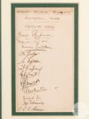 1936 Olympics a page autographed by the Great Britain Olympic football team