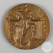 Berlin 1936 Olympic Games participation medal, designed by Otto Placzek