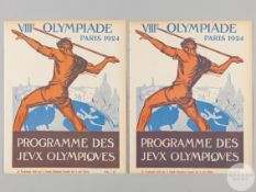 Paris 1924 Olympics Games two official cycling daily programmes