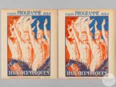 Paris 1924 Olympics Games official yachting programme, 10th-15th July
