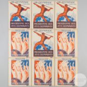 Paris 1924 Olympics Games nine official horse polo daily programmes