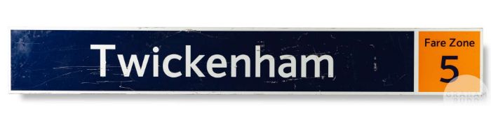 Twickenham Railway Station nameboard platform sign