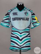Manu Tuilagi green No.13 Leicester Tigers match worn short-sleeved shirt, Canterbury, XL