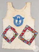White German athletes vest with large embroidered badge