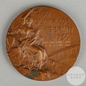 Ernest Johnson,1936 Berlin Olympic Games bronze prize medal and diploma