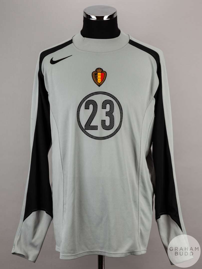Frederic Herpoel grey and black Belgium No.23 goalkeepers shirt, 2004