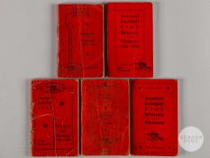 Five Arsenal History and Fixture booklets from 1934-35 to 1939-40.