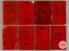 A run of eight Arsenal History & Fixture booklets from 1932-33 to 1939-40.