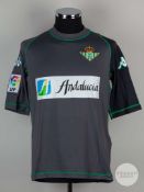 Joaquin grey and green No.17 Real Betis v. Racing Santander match issued short-sleeved shirt, 2004