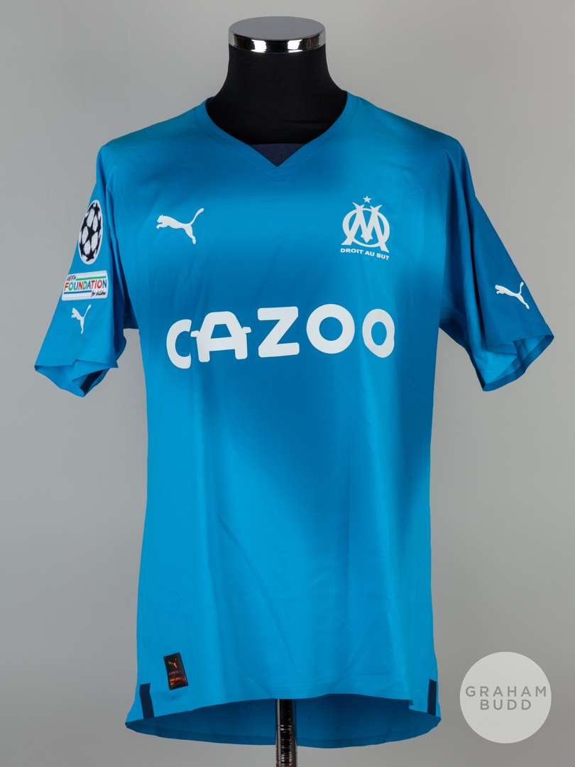 Duje Caleta-Car blue No.15 Olympique Marseille short-sleeved shirt, 2022-23