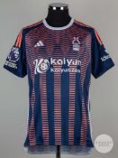 Morgan Gibbs-White blue & pink No.10 Nottingham Forest shirt, short-sleeved shirt, 2023-24