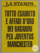 La Stampa, Torino dated 21st April, yellow poster displayed for Champions League Semi-Final