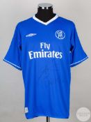 Blue and white Chelsea short sleeved replica shirt 2003/05.