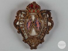 Rare Football Association badge for the Manchester United v Bristol City 1909 F.A. Cup final
