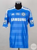 Fernando Torres blue and white No.9 Chelsea short sleeved shirt 2011/12.