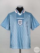 A grey England short sleeved 1998 replica shirt.