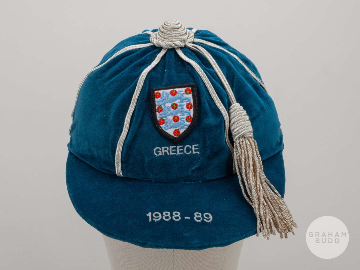 Peter Shilton blue England v. Greece International cap, 1988-89. - Image 2 of 4