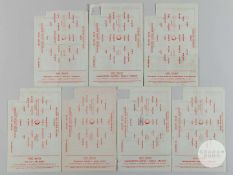 Manchester United Reserves v Leeds, Liverpool, Everton, and others, single-sheet match programmes